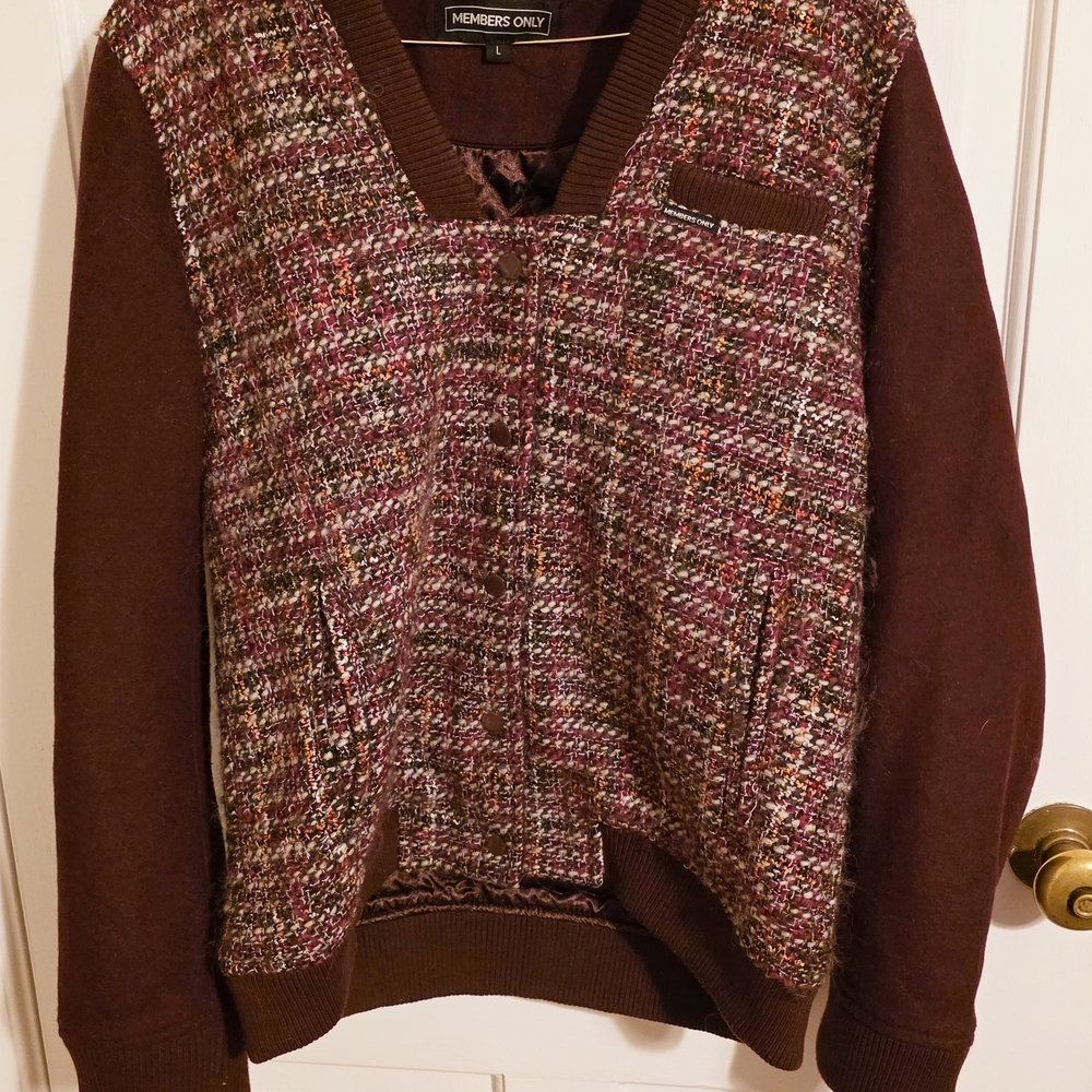 Members Only Women's Tweed Varsity Jacket